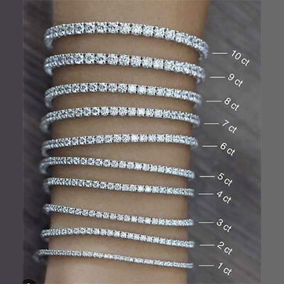 Tennis Bracelet Carat Size Comparison Tennis Bracelet Carat Size Comparison